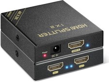 HDMI Splitter 1 in 2 Out 60Hz - HDCP Bypass 2.3, HDR, Dolby/DTS 5.1/7.1 - Com... picture