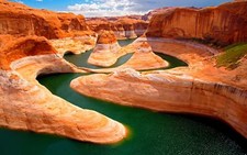 Landscape lake canyon sandstone nature rocks river grand Custom Gaming Mat Desk picture