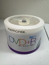 NEW Memorex DVD+R 120 Minutes 4.7GB 16x Speed Recordable 50 Pack Blank Vintage picture