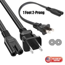 1-10 1ft 2Prong to IEC C7 Figure 8 Computer TV Speaker Short AC Power Cord Cable picture