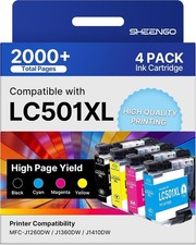 4pk LC501XL Ink Cartridges for Brother MFC-J1260DW MFC-J1360DW J1410DW LC501 picture