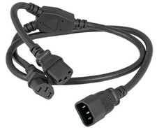 3FT Power Y Splitter Cord with 1 C14 Male Plug To 2 Of IEC320 C13 Female picture