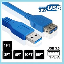 USB 2.0 3.0 Extension Extender Cable Cord USB A Male to Female 1-16FT HIGH SPEED picture