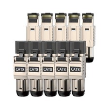 10-Pack RJ45 Connectors Tool Free Cat 8, Cat8 Field Termination Plug Shielded... picture