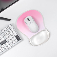 Pink Mouse Pad with Gel Wrist Rest Support, Ergonomic Desk Accessories picture