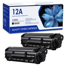 2 PACK Q2612A For HP 12A Toner Cartridge LaserJet 1020 1018 1010 1012 3050 3020 picture