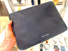 Michael Kors Jet Set Travel Nylon 13in Laptop Sleeve Case Black Zip Pouch Black picture