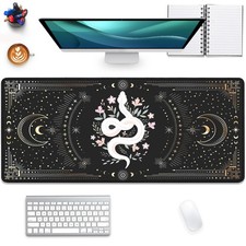 27.5x11.8 Inch Starry Sky Moon White Snake Large Extended Gaming Mouse Pad picture