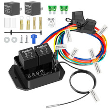 Digital Radiator Fan Switch Kit 12V/24V, Adjustable 104°F-230°F W/Dual Electric picture
