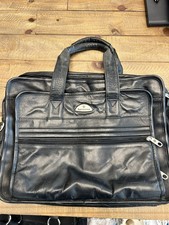 Samsonite Classic Genuine Leather Toploader Laptop Briefcase - Black Expandable  picture