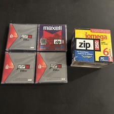 Lot Of 10 Zip Drive Discs 100mb 250mb Iomega Maxell picture