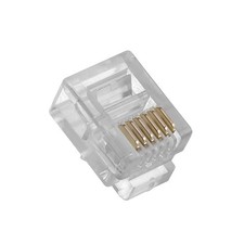 50 Pack RJ12 Modular Plug for CAT3 Cable 6P6C Connectors Telephone Solid Plugs picture