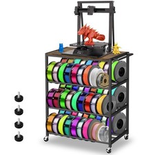 3D Printer Stand Table for 48 Filament Storage Rack, Brown picture