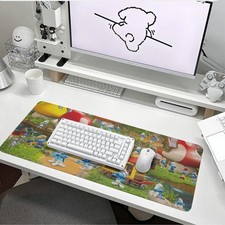 Rare The Smurfs Mushroom Print Mouse Pads For Laptop Computer PC Gaming Office picture