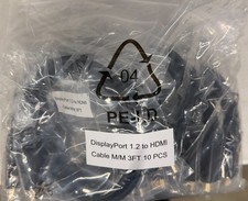 NEW Lot of 100 DisplayPort 1.2 to HDMI 3 ft M/M Adapter Cable Fast FREE US Ship picture