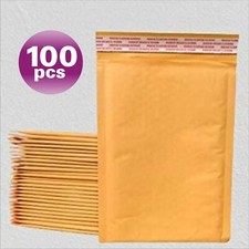 PolycyberUSA 100pcs #5 Kraft Bubble Envelopes Mailers  (Inner 10.5x15) picture