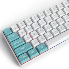118 Keys Cyan White Keycaps PBT DoubleShot CSA Profile Custom MX Switches picture
