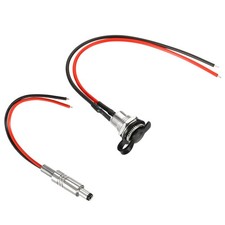 2pcs 5.5x2.5mm DC Power Socket Male Female Mount Adapter with Waterproof Cap picture