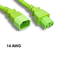 10x Green 10ft Power Cable IEC60320 C14 to C15 14AWG 15A/250V PDU UPS System picture