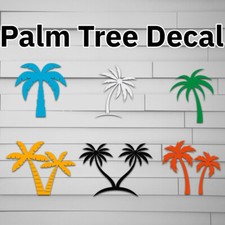 Palm Tree Decal, sticker, island, beach, summer, palmtree, Car, Window, Laptop,  picture