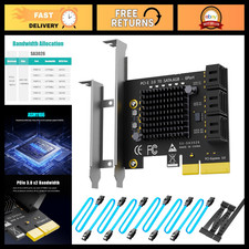 6 Port PCIe SATA Expansion Card, SATA III 6Gbps, ASM1166 Chipset, High-Speed Dat picture