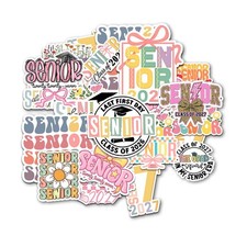 (16pcs) Senior Stickers Class of 2027 Cute High School 3 Inches, Senior27_12 picture