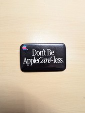 RARE Vintage Apple Macintosh 1984 'Don't Be AppleCare-less' Pin Button Badge picture