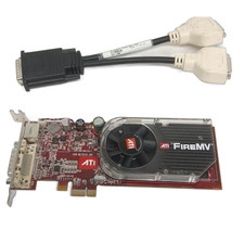 ATI FireMV 2250 256MB PCIe Workstation Video Card DMS-59 w/ Dual DVI Splitter picture