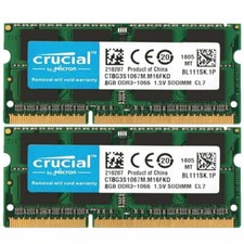 CRUCIAL DDR3 8GB 16GB 1066 MHz PC3-8500 Laptop SODIMM 204-Pin Memory RAM 2pcs 8G picture
