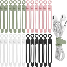 24Pcs Silicone Cable Ties, Cord Organizer Cable Management-Multi picture