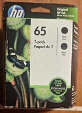 HP 65 Black Ink Cartridge 2-Pack - Sealed OEM Retail Box picture