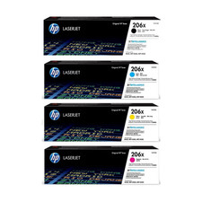 OEM HP 206X Black Cyan Magenta Yellow Toner Cartridge Set W2110X Genuine picture