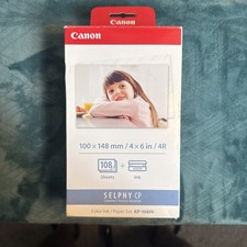 Canon Selphy CP 4x6 Color Ink Paper Set KP-108IN 108 Sheets 3 Ink Cart picture