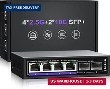 6 Port 2.5G Unmanaged Ethernet Switch, 4 x 2.5G Base-T Ports, 2 x 10G SFP+, Comp picture