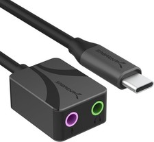 SABRENT USB-C to 3.5mm Audio Adapter, USB Sound Card, Mono Mic (AU-UCMA) picture