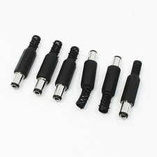 6.3mm x 3.0mm DC Power Plugs Male Connectors Black 6Pcs picture