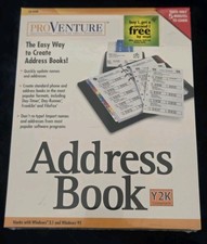 Vintage Pro Venture Address Book Software Package CD-ROM Win 3.1 & 95 NEW 1998 picture