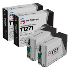 LD T127120 127 Extra HY Black Ink Cartridge  Set of 2 for Epson 630 633 845 840 picture