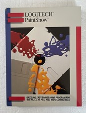 Logitech PaintShow 1988 Vintage Software Manual 5.25 Two Disk IBM DOS 2.0 No 3.5 picture
