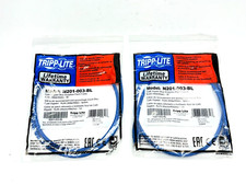 Tripp Lite N201-003-BL Cat6 Gigabit Blue Snagless Patch Cable 3ft LOT OF 2 picture