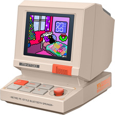 Minitoo Retro Pc-Style Computer Speaker, Pixel Screen with DIY Faces picture