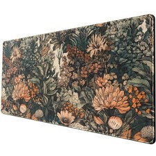 Flower Vintage Desk Pad Aesthetic Desk Mat Flower Pad Computer Big Mousepad N... picture