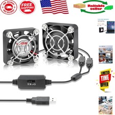 Dual Pack 40mm USB Cooling Fans with 5500 RPM - Ideal for Electronics Cooling picture