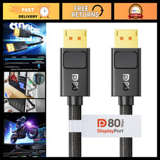 80Gbps VESA Certified DisplayPort 2.1 Cable, 6.6FT, Secure Latch, High-Speed picture
