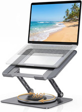 Aluminum Laptop Stand for Desk Heavy Duty Adjustable Height 10-17 Inch picture
