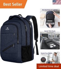Durable 17 Inch Laptop Travel Backpack with Trolley Sleeve & Anti-Theft Pocket picture