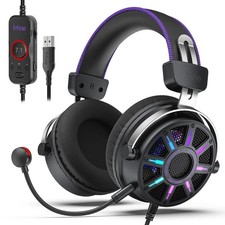 FIFINE H19BP USB Wired Open Back Gaming Headset 7.1 Surround Sound PC PS5 Unused picture