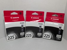 Lot of 3 Genuine Canon 225 PGBK Black Ink Cartridges Sealed PGI-225PGBK picture