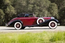 Cars 1938 mercedes benz 540k roadster red Desk Mat Stitched picture