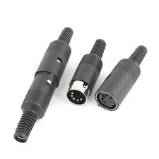 2Pairs 5-Pin Male to Female DIN Socket Connector Adapter 6mm Dia picture